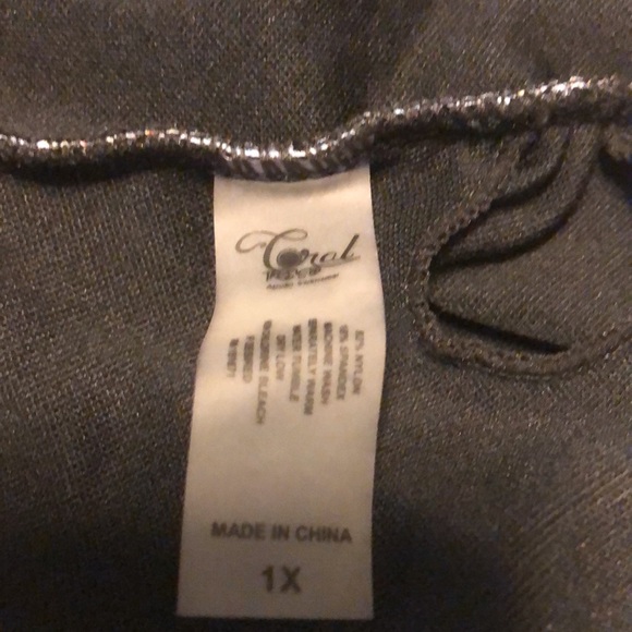 Coral Tropics by Apollo Swimwear One Piece Swimsuit Plus SZ 1X Black Blue - Picture 7 of 7